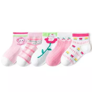 5 Pairs/Lot Summer Children Cotton Socks Cartoon Fashion Mesh For Spring New 1-12 Year Baby Girl Boy Kids Teen Student Sock M ( 3-5 years )