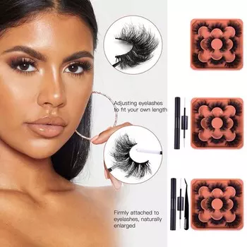 5 Pairs Mink Lashes Grafting Lashes Extension Simulated Fluffiness Full Strip Lashes Cosplay Eyelashes