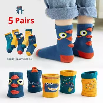 5 Pairs Of New Autumn And Winter Childrens Socks Striped Sailboat Boys Socks 12 Year Old And Above Socks 12Y Above