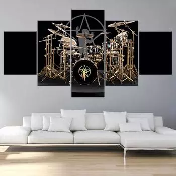 5 панелей абстрактные барабаны Нила Пирта музыкальный инструмент холст картины постеры и принты настенные панно домашний декор без рамки 20x35cm*2 20x45cm*2 20x55cm*1