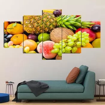 5 панелей тропический питательный баланс фрукты современный холст картина постер и принт настенное искусство домашний декор для гостиной без рамки 20x35 20x45 20x55cm