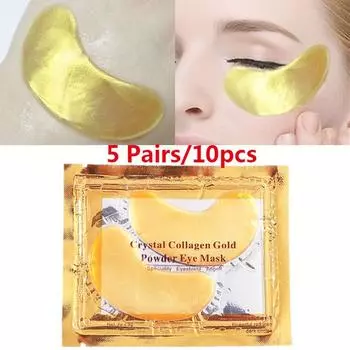 5 пар 24K Gold Collagen Eye Mask Антивозрастные патчи для глаз с гиалуроновой кислотой под маской для глаз 5 Pairs