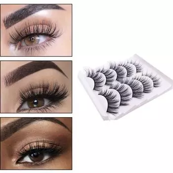 5 пар 3D искусственных ресниц с эффектом объема, длинные, густые, мягкие, искусственные ресницы