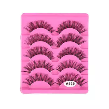 5 пар 3D накладных ресниц, длинные толстые натуральные накладные ресницы, набор из норки для макияжа, перекрестное волокно, наращивание волокон ручной работы, шелковые ресницы