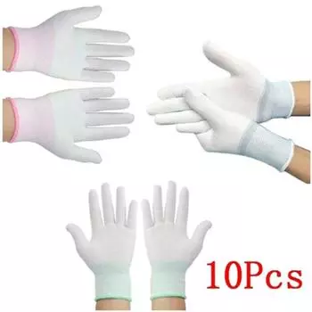 5 пар антистатических перчаток, антистатические перчатки ESD для работы с электронными приборами, полиуретановое покрытие, покрытие для ладоней и пальцев, противоскользящие перчатки из ПК для защиты пальцев