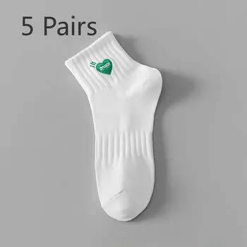 5 пар белых носков мужские до середины икры прочные с защитой от запаха летняя тонкая секция для подростков спортивные носки для мужчин 5 pairs