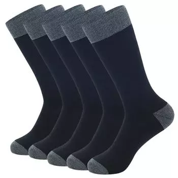 5 пар больших размеров, модные деловые мужские носки, высококачественные полосатые черные серые мужские носки из чистого хлопка, размер EU41-48 EU41-48