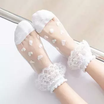 5 пар детских носков, очень мягкие износостойкие хлопковые детские кружевные носки, носки принцессы с манжетами и рюшами S розовый