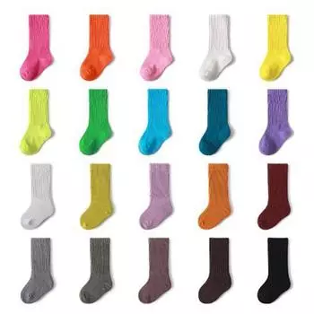 5 пар детских однотонных носков, мягкие, удобные и дышащие носки M