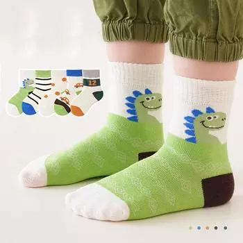 5 пар детских сетчатых носков, милые дышащие мягкие хлопковые носки с героями мультфильмов для детей, носки для мальчиков и девочек для детей 1-12 лет 1-3Y