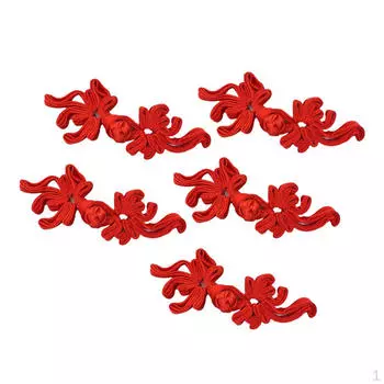 5 пар дизайна пуговиц в виде лягушки с китайским узлом для декора одежды Cheongsam Black White