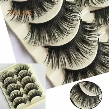5 пар длинных толстых ресниц, наращивание крестовин, инструмент для макияжа, накладные ресницы one size