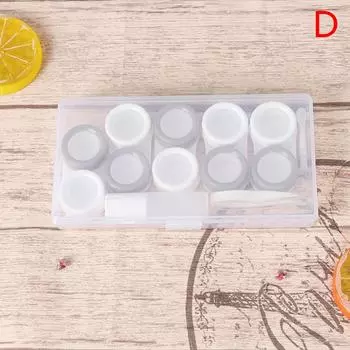 5 пар футляров для контактных линз, косметический ящик для хранения контактов с бутылкой и пинцетом