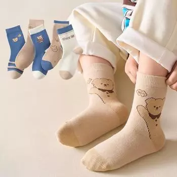 5 пар хлопковых мягких носков средней длины для мальчиков с изображением медведя Пита Диснея, высокоэластичные, мягкие и нежные спортивные носки, детские обогреватели для детей 1-14 лет 1-4 year(10-14 cm)
