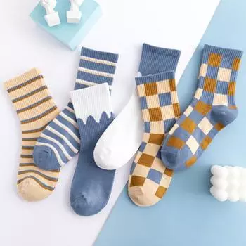 5 пар хлопковых носков унисекс средней длины, всесезонные носки для спорта и отдыха, носки для пар