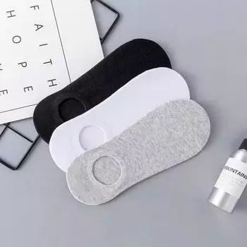 5 пар хлопковых простых низких носков для мужчин и женщин, нескользящие мягкие дышащие короткие носки из хлопка One size