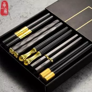 5 пар изысканных палочек для еды. Простые японские и корейские палочки для еды разных цветов. Можно мыть в посудомоечной машине. Палочки для еды пищевого качества. Нескользящие. Простота в использовании. 5 pairs зелёный