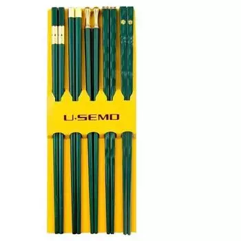 5 пар китайских японских палочек для еды, набор палочек для суши, многоразовые, высокого качества, нескользящие, для еды, лапши, ресторана, кухни, столовых приборов