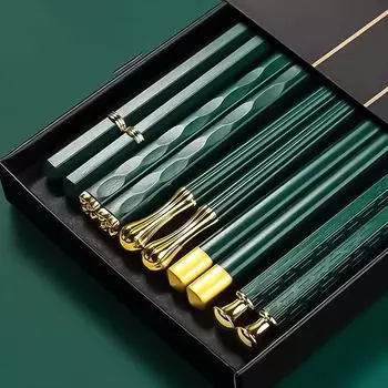 5 пар китайских японских палочек для еды из сплава многоразовые корейские палочки для еды набор не плесневеет легко моется посуда кухонные принадлежности