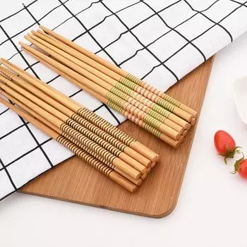 5 пар/компл. палочки для суши многоразовые палочки для еды натуральные бамбуковые палочки для еды в японском стиле Нескользящие палочки для еды набор посуды A