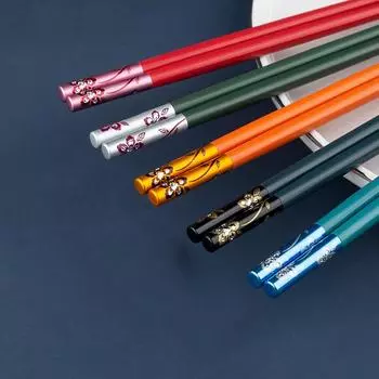 5 пар/компл., высококачественные японские нескользящие палочки для еды, корейский домашний ресторан, отель, портативные палочки для здорового питания для суши, палочки для еды красный