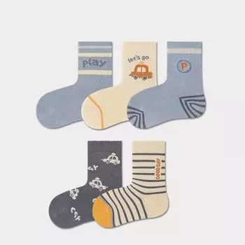 5 пар/комплект детские носки для мальчиков хлопковые детские носки модные осенне-весенние детские носки с героями мультфильмов для мальчиков повседневный подарок M синий