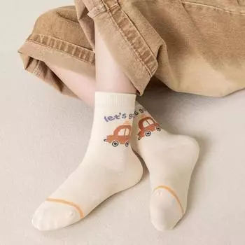 5 пар/комплект детские носки для мальчиков хлопковые детские носки модные осенне-весенние детские носки с героями мультфильмов для мальчиков повседневный подарок M синий