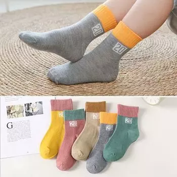 5 пар/комплект детские носки с люверсами милые хлопковые короткие носки детские носки S(0-1)