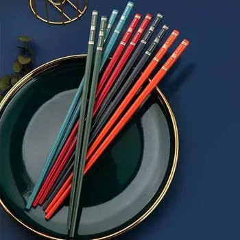 5 пар корейских палочек для еды, нескользящие палочки для еды, суши, многоразовый сплав, набор китайских палочек для еды, посуда из здорового сплава, столовые приборы