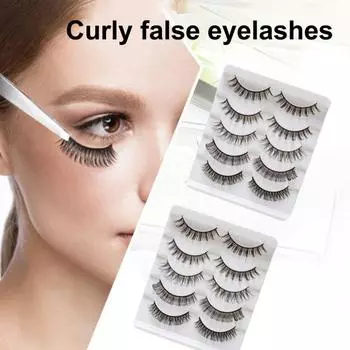 5 пар/коробка накладных ресниц для завивки, имитация очаровательного изысканного модного трехмерного набора для женщин 1
