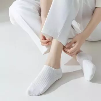5 пар коротких носков, женские летние однотонные черно-белые простые повседневные низкие дышащие носки One Size белый