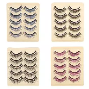 5 пар косплей необычный мяч Хэллоуин цветные накладные ресницы толстые накладные ресницы мерцающие блестящие длинные толстые наращивание алмазов