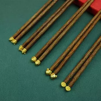 5 пар куриных крылышек Деревянные палочки для еды с благоприятным значением Подарки для пяти приемов пищи Палочки для еды из цельного дерева Столовая посуда 25 см