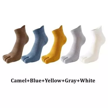 5 пар летних мужских носков, мягкие сетчатые дышащие хлопковые носки, впитывающие пот, носки с пятью пальцами, носки с раздельным пальцем для занятий спортом на открытом воздухе EU39-45