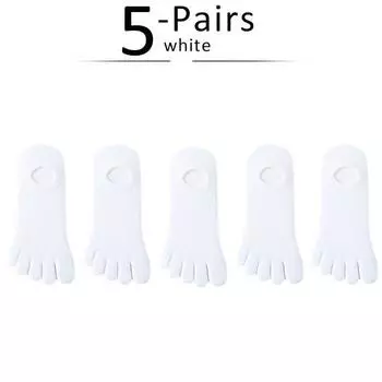 5 пар летних невидимых носков с пальцами для женщин и девушек, хлопковые, тонкие, однотонные, мягкие, с мелким вырезом, дышащие, дезодорирующие, незаметные, носки с 5 пальцами EU35-39