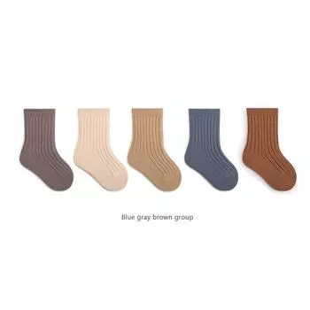 5 пар/лот Детские носки Дышащие Свободные Стиль Южная Корея Однотонные Детские носки Средней длины Хлопковые носки Набор Для детей S(0-1Y)