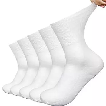 5 пар/лот Диабетические носки мужские и женские Не сдавливающие носки с широкой резинкой Хлопковый материал Нескользящие и дышащие One Size