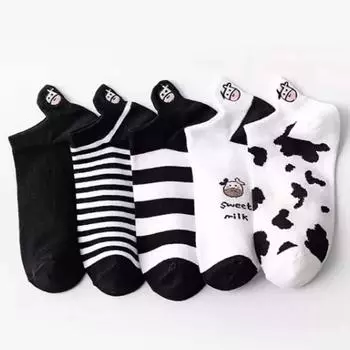 5 пар/лот Летние женские мультяшные короткие носки с принтом животных, низкие носки, набор крутых носков, милые носки-подследники, модные новые носки каваи