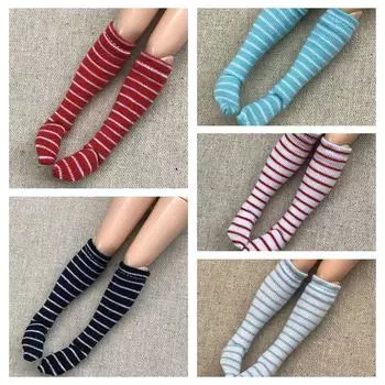 5 пар/лот, полосатые чулки для куклы Блайт, носки средней трубки для Барби, 1:6, носки для куклы Момоко, аксессуары для кукол 1/6 разноцветный