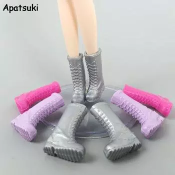 5 пар/лот, разноцветная кукольная обувь, модная кукольная обувь для куклы Барби, сапоги, высокие ботинки, обувь 1/6, аксессуары для кукол, игрушка «сделай сам» разноцветный