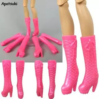 5 пар/лот, разноцветные туфли на высоком каблуке для куклы Барби, обувь для 1/6 кукол BJD, аксессуары для девочек, игрушки для игр своими руками разноцветный