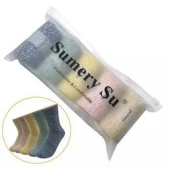 5 пар/лот шерстяные носки женские зимние японские Харадзюку богемные кашемировые теплые цветные носки женские девушка рождественский подарок 5 стилей One Size