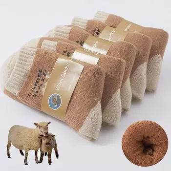 5 пар/лот теплые шерстяные носки мужские удобные мягкие утолщенные плюшевые повседневные рабочие носки зимние велосипедные спортивные холодные носки для пола женские EU 35-42