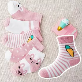 5 пар/лот весенние детские носки милые хлопковые носки с рисунком для малышей и мальчиков летние дышащие носки для прогулок для новорожденных девочек и мальчиков S (0-1 T)