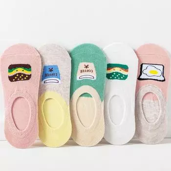 5 пар/лот, женские носки ярких цветов, носки-лодочки с рисунком котенка, повседневные забавные низкие носки для девочек, милые Pack of 5
