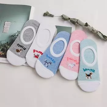 5 пар/лот женские носки ярких цветов, носки-лодочки с рисунком животных, повседневные забавные носки для девочек, милые Pack of 5