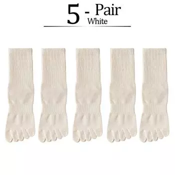 5 пар/лот Женские носки с пятью пальцами 100% хлопок Однотонные Женские носки с раздельным пальцем Спортивные носки Весна Осень Харадзюку Носки с пальцами EU35-42