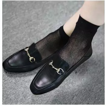 5 пар/лот женские сетчатые носки с отверстиями в сетку, простые короткие носки до щиколотки на резинке one size чёрный