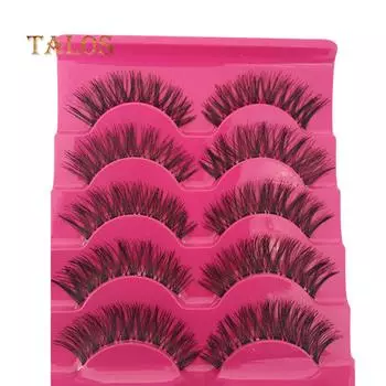 5 пар макияжа натуральные пластиковые прозрачные стебли крест накладные ресницы красота здоровье