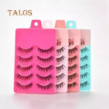 5 пар макияжа ручной работы длинные толстые перекрестные накладные ресницы наращивание ресниц красота здоровье зелёный